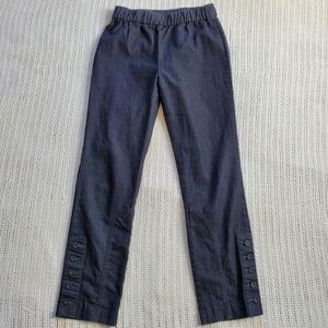 Soft Surroundings Jeans Women's XS Ankle Buttons Dark Wash Stretch Pull On 26x27